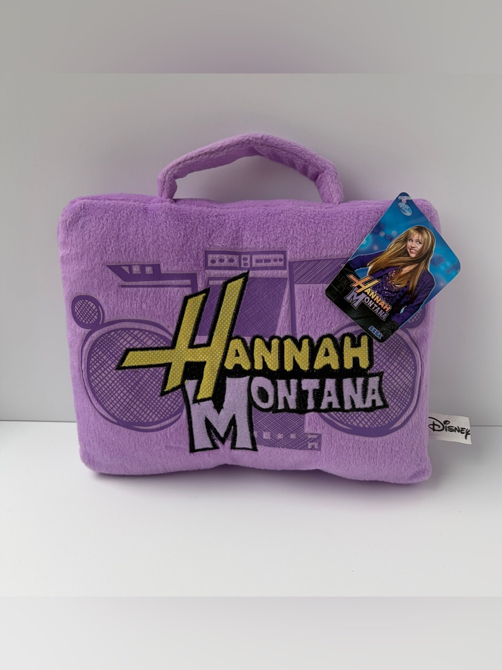 Disney Hannah Montana Stereo Radio Speaker Plush Pillow Purple NEW